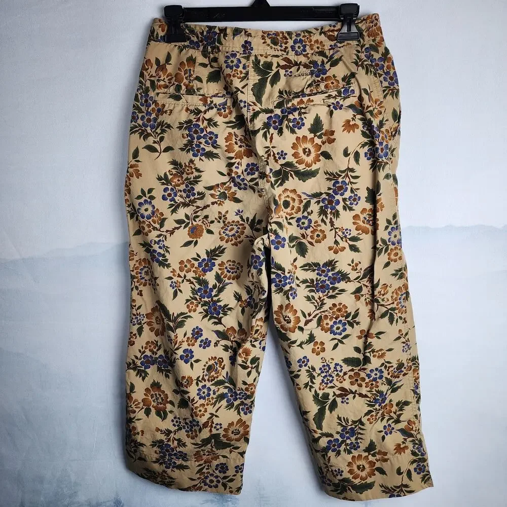 Vintage Lauren Ralph Lauren Floral Print Cropped Capri Pants | Women's 8